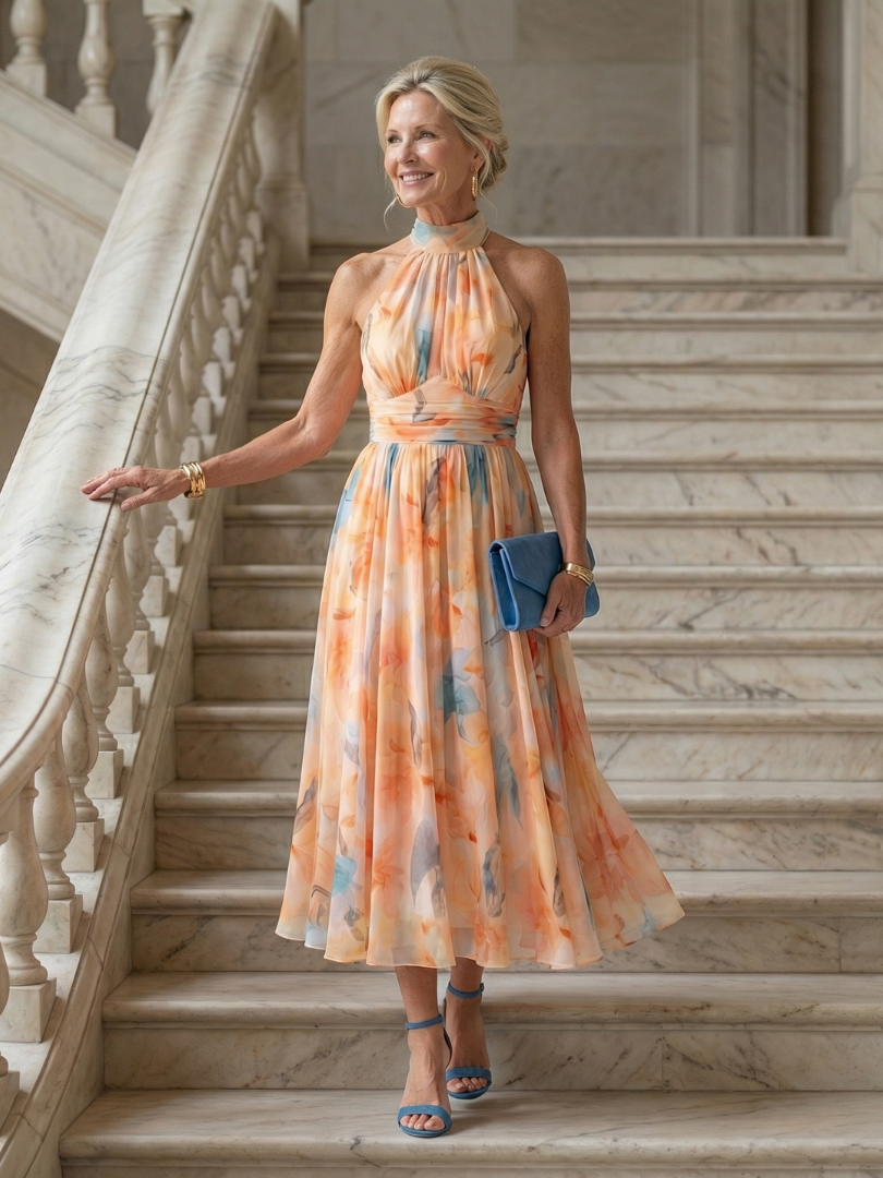 Elin | Weiches Halter-Midi-Kleid