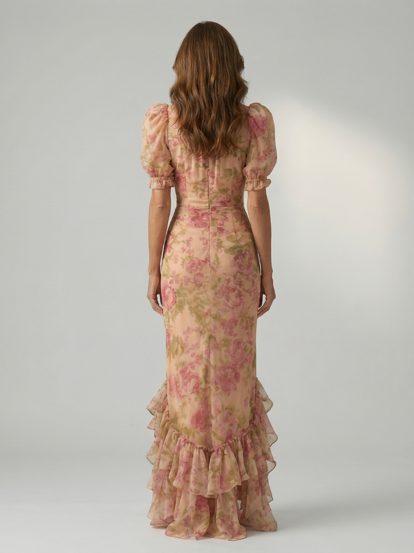 Vianne | Sanftes Maxikleid mit hohem Kragen