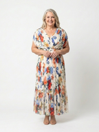 Savannah | Floral Plissierter Midi