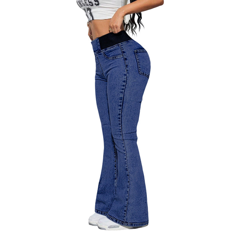 Damen Hochbundige Stretch Jeans