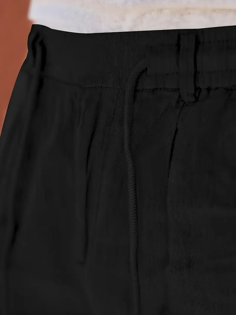 NICHOLS | WEITE LEINENHOSE MIT KORDEL