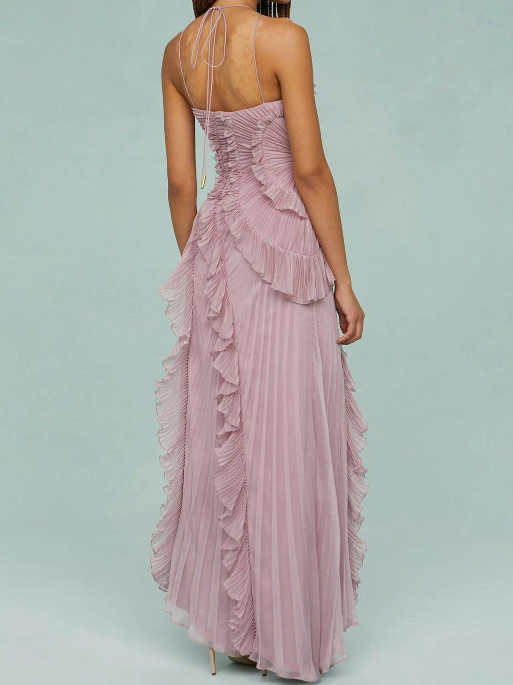 Ruth | Plissiertes Trägerkleid mit Schlitzen