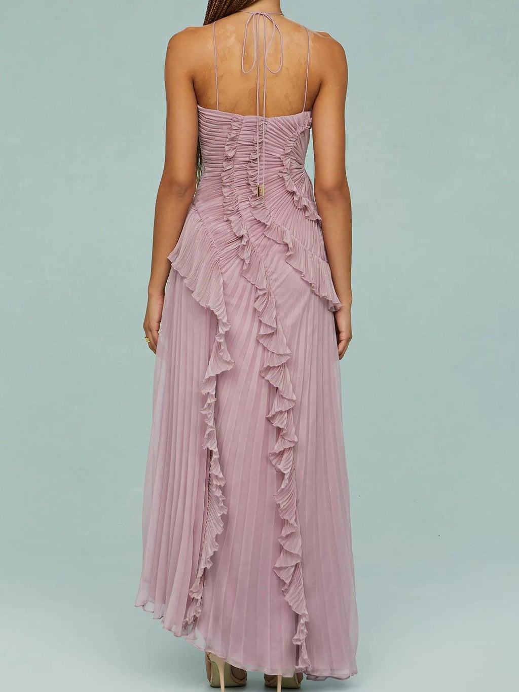 Ruth | Plissiertes Trägerkleid mit Schlitzen