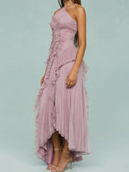 Ruth | Plissiertes Trägerkleid mit Schlitzen