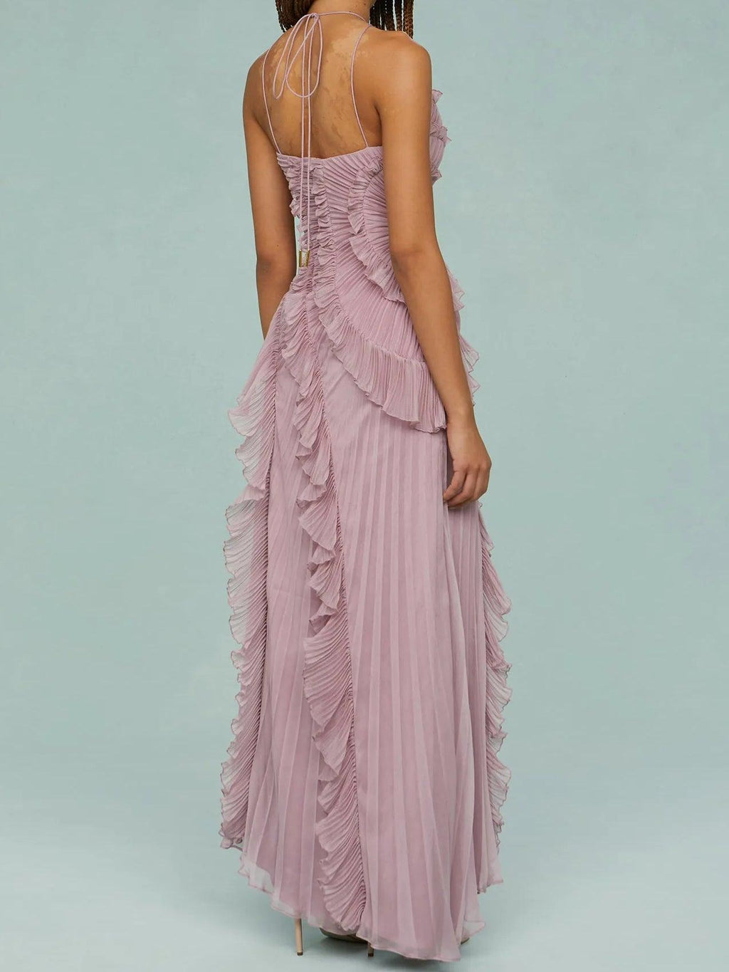 Ruth | Plissiertes Trägerkleid mit Schlitzen