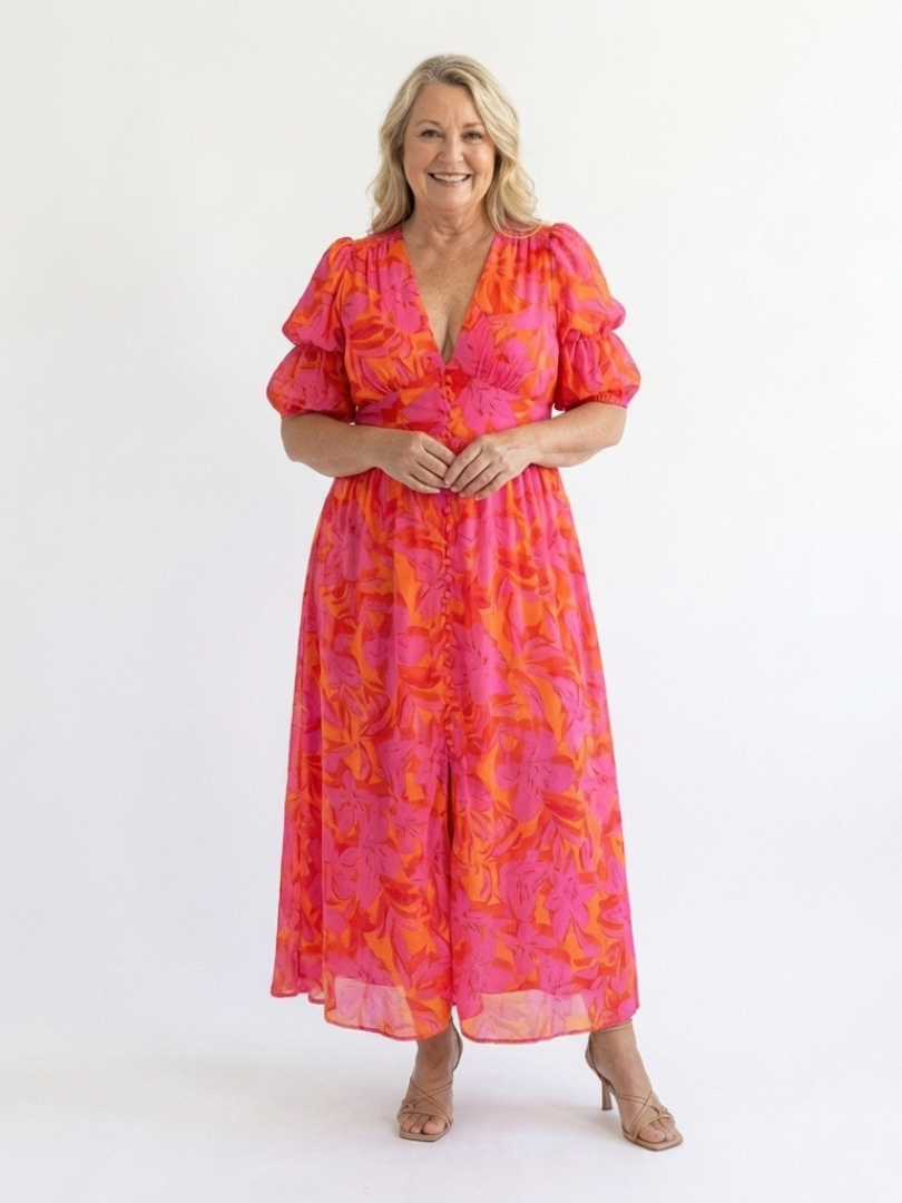Willow | Puff Sleeve Floral Midi