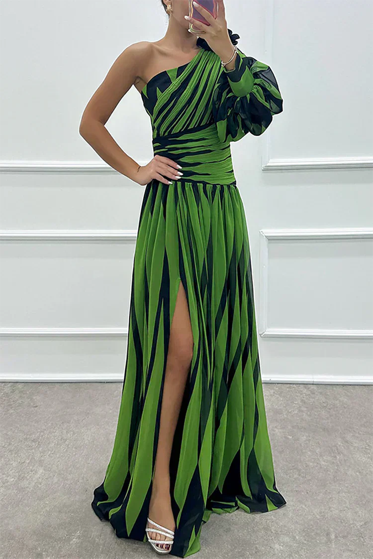Shiloh - Elegantes Maxikleid mit Streifen und einem Schulterträger