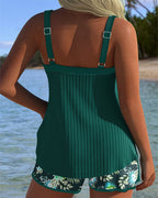 Laluna® | Gestreifter Tankini mit Zweiteiligem Strandshort