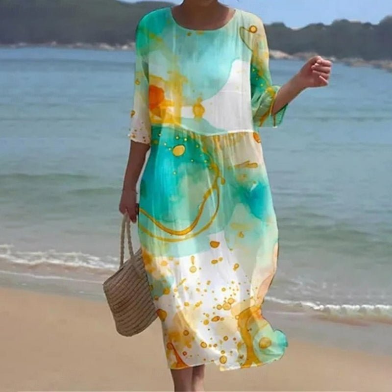 Keely | Sonnenuntergang Blumen Kleid