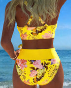 Jolina | Floral Contrast Split Bikini