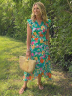 Lila | Elegantes Blumenkleid Midi