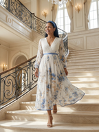 Rielle | Plissiertes Wickel-Midikleid