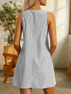 Annalena - Ärmelloses A-Linien-Kleid mit Knopfdetails