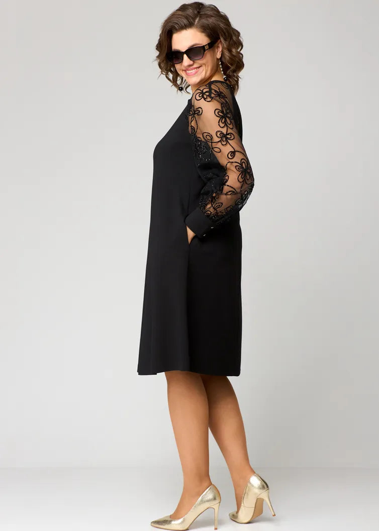 Destiney | Spitzenärmel Kleid