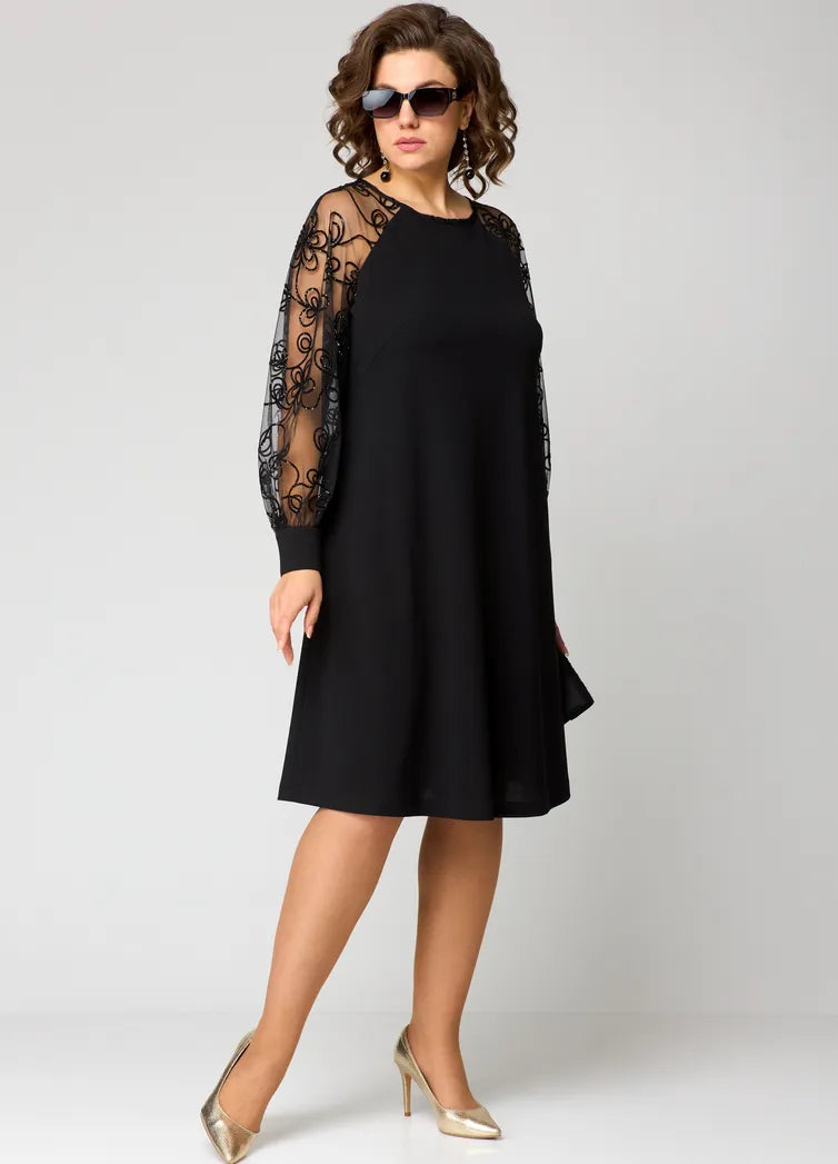 Destiney | Spitzenärmel Kleid