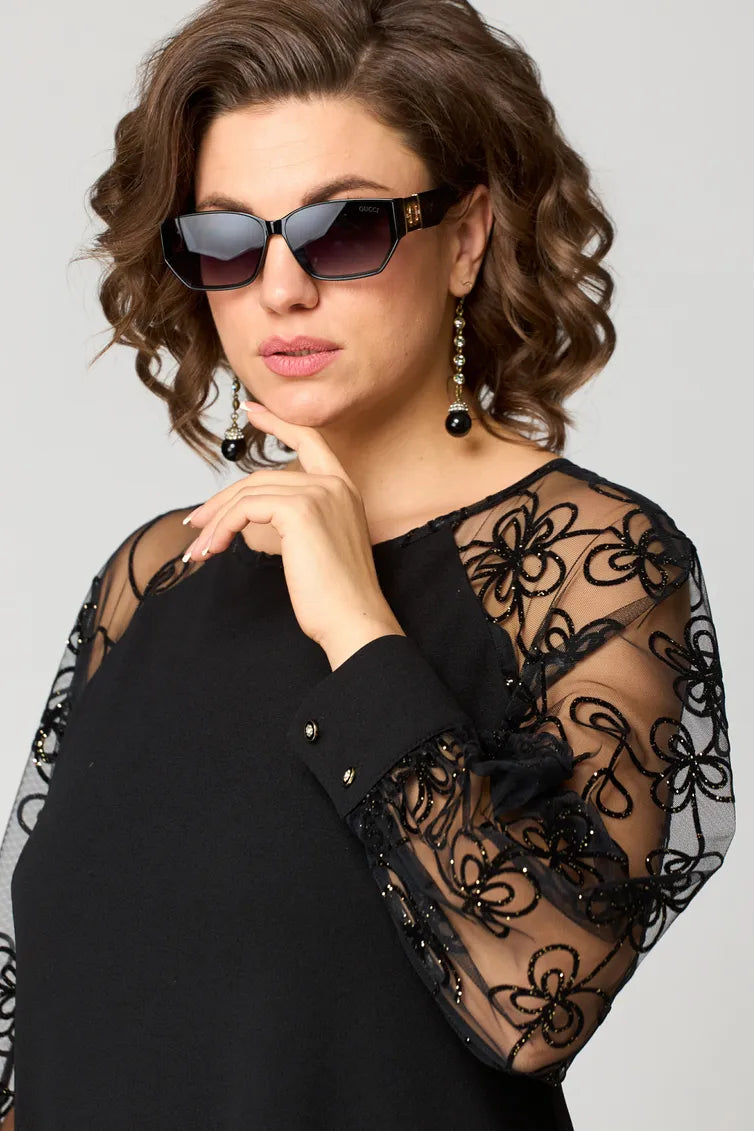 Destiney | Spitzenärmel Kleid
