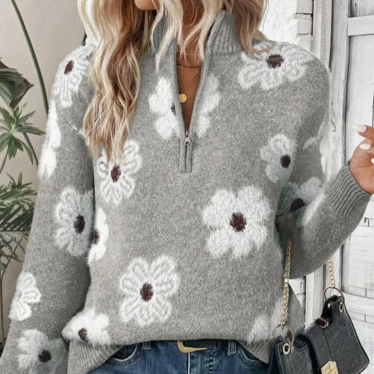 BLOOM | Pullover mit Reißverschlusskragen