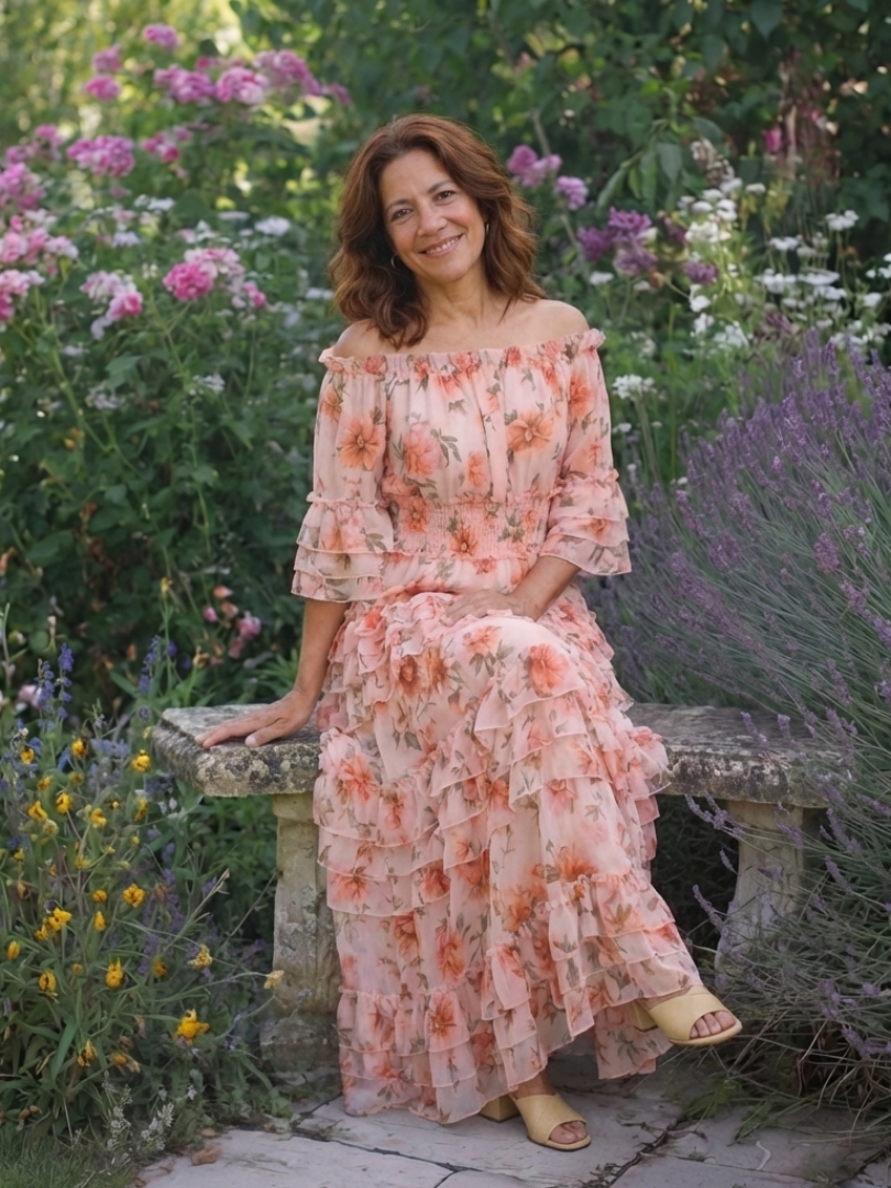 Rosalie | Floraler Rüschen-Maxikleid