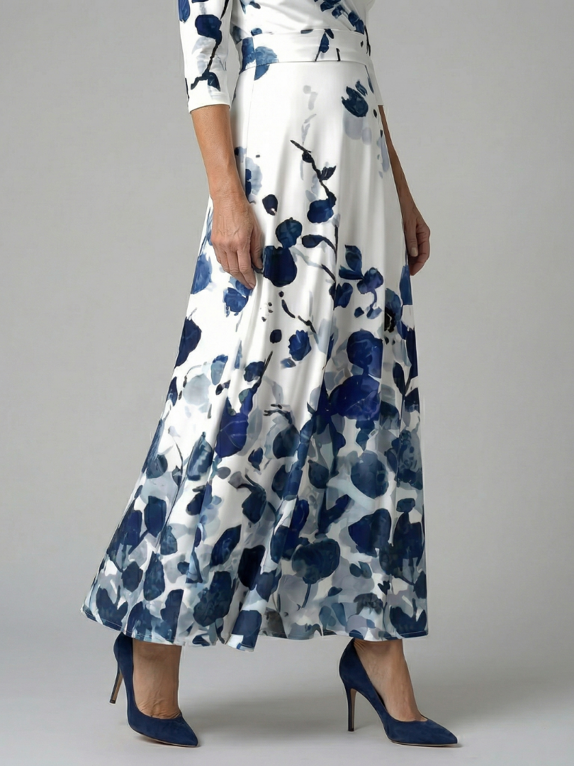 Celine | Midi-Kleid mit Kreuzwickel-Ausschnitt