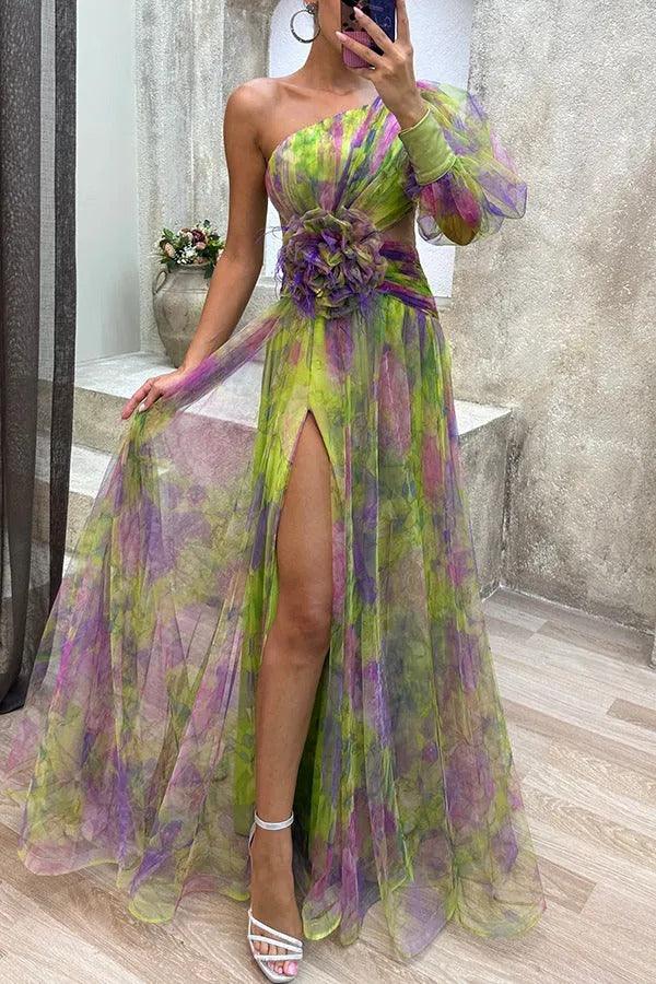 Grace | Sommerflucht Schönheit Floral Plissierter Maxikleid