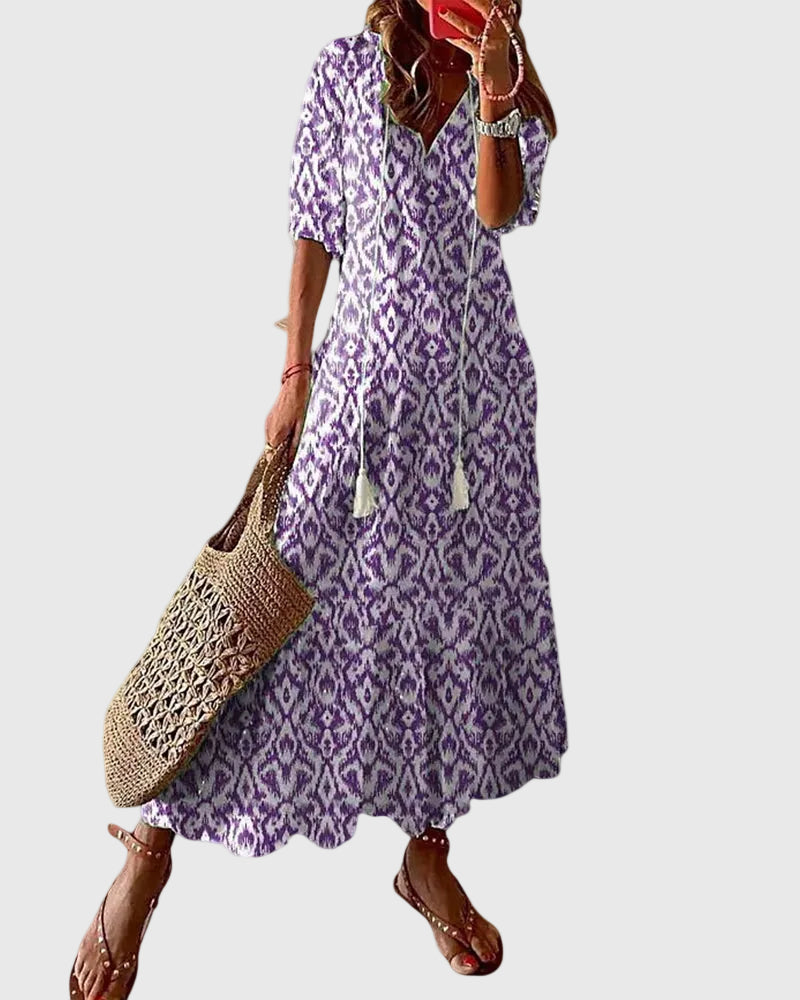 Amalia | Boho Vintage Sommer Maxikleid
