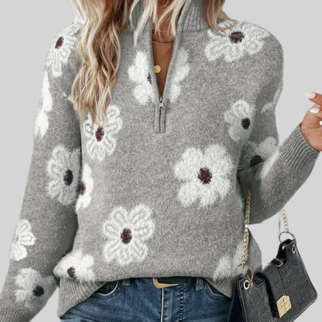 BLOOM | Pullover mit Reißverschlusskragen