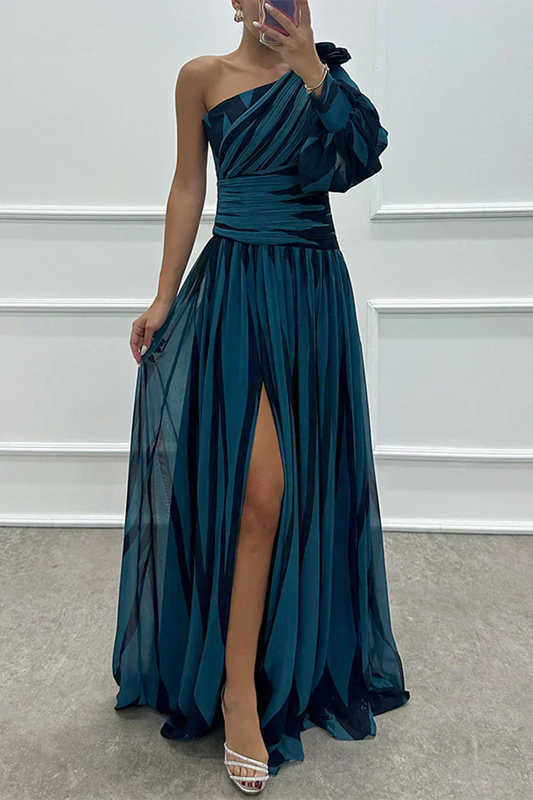 Shiloh - Elegantes Maxikleid mit Streifen und einem Schulterträger
