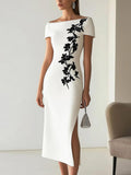 Audrey | Schickes Floral-Print Boot-Neck Midi-Kleid Outfit