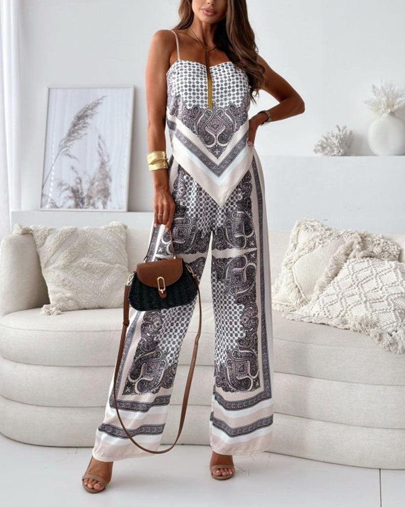 Helen | Urlaub bereit stilvolles Schnür-Top & Hose Zweiteiler Set Kleid
