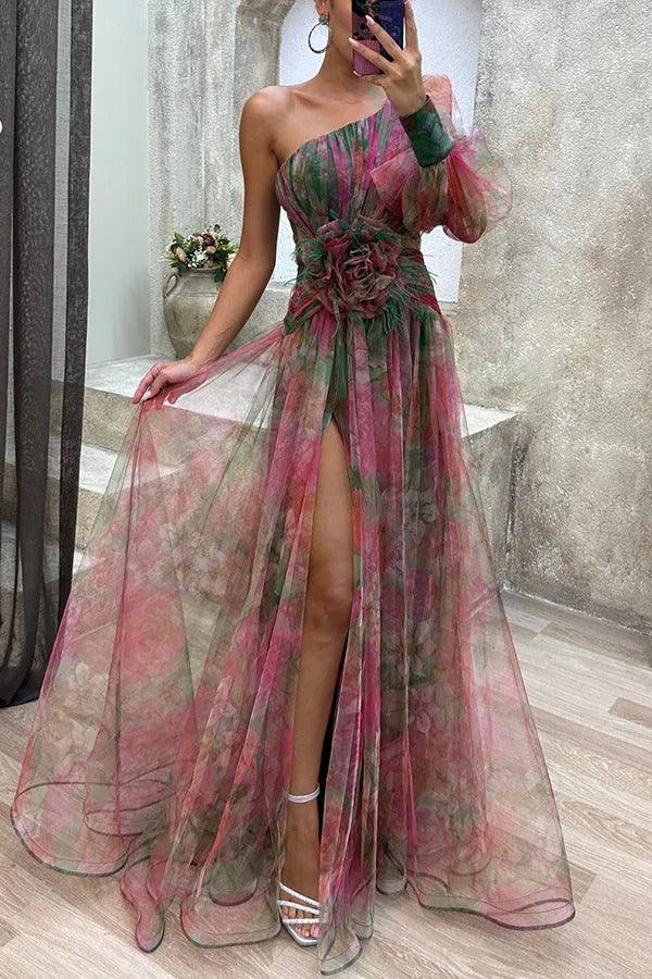 Grace | Sommerflucht Schönheit Floral Plissierter Maxikleid
