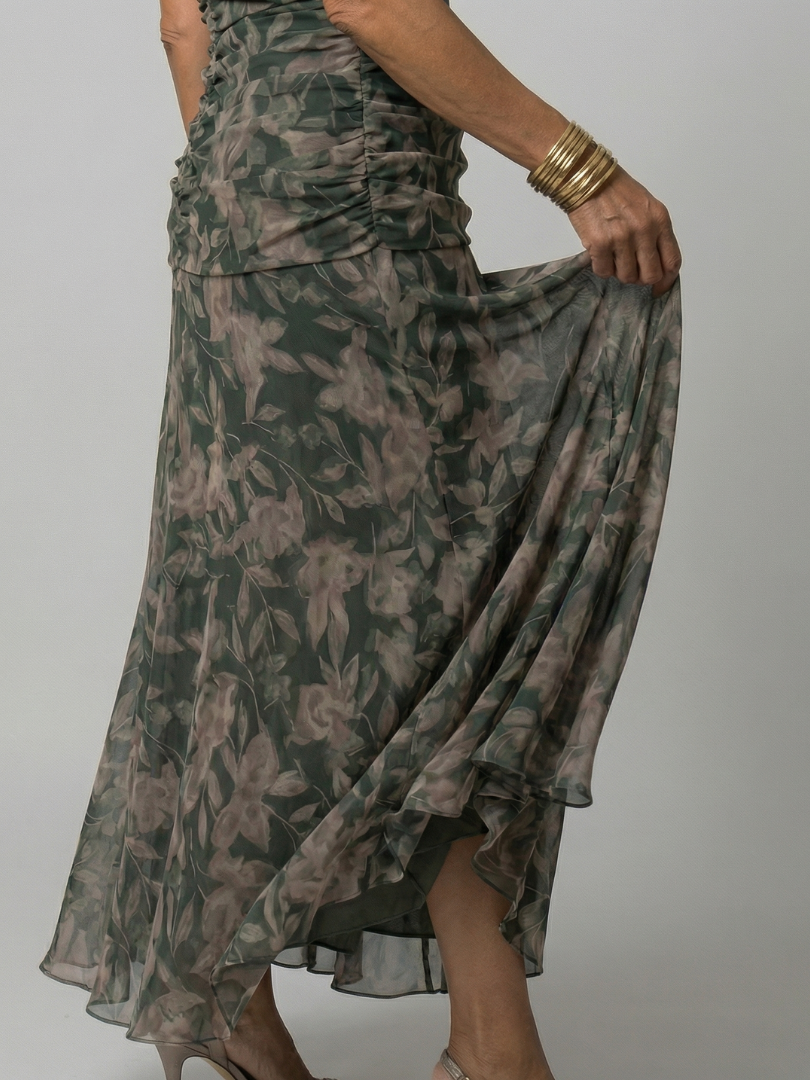 Calen | Off Shoulder Flow Midi Kleid