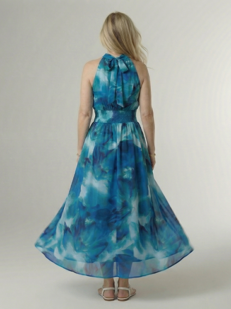 Sylin | Gathered Halter Midi Kleid