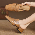 Rosel Leder-Mules mit quadrater Zehenform