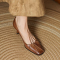 Marisol Leder Pumps mit quadratischer Zehenform