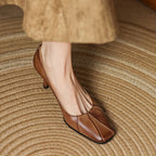 Marisol Leder Pumps mit quadratischer Zehenform