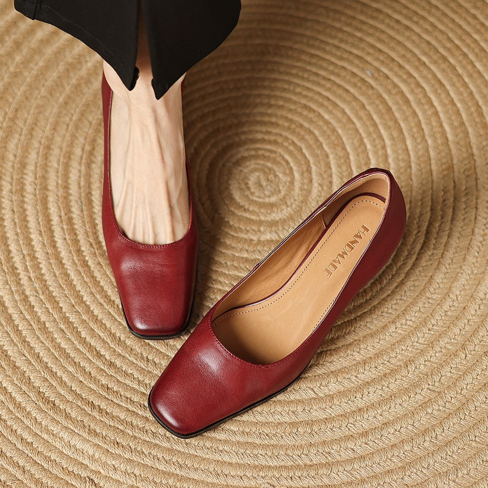 Oriel Leder Quadrat Pumps