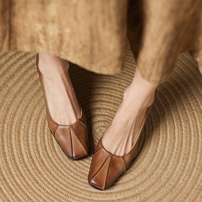 Marisol Leder Pumps mit quadratischer Zehenform