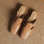 Rosel Leder-Mules mit quadrater Zehenform