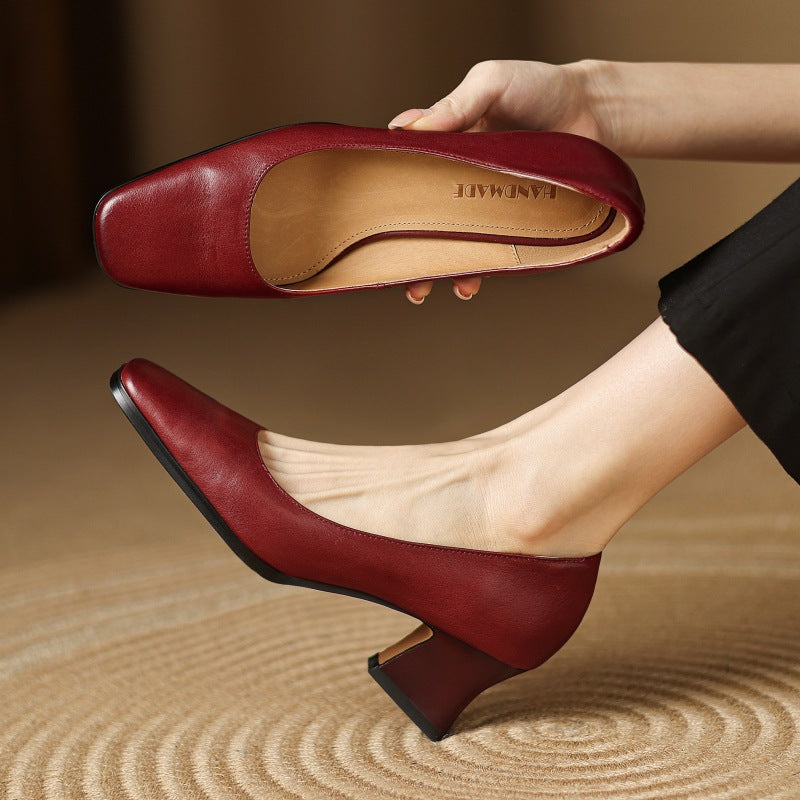 Oriel Leder Quadrat Pumps