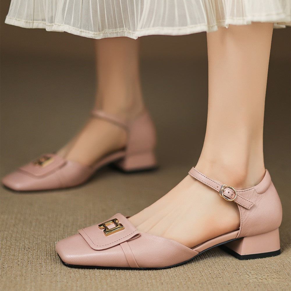 Elvane Schnalle Leder Mary-Janes