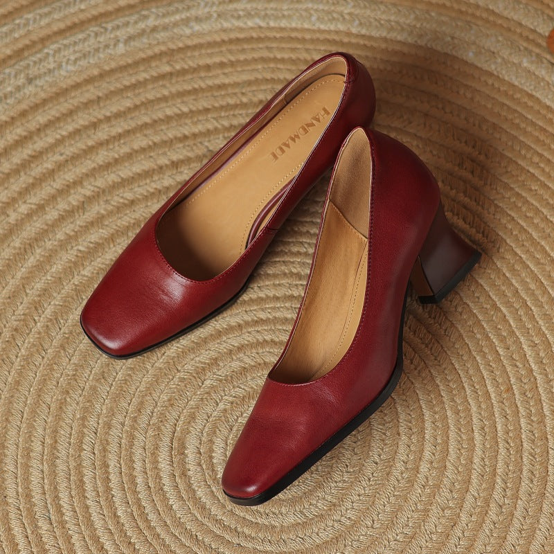 Oriel Leder Quadrat Pumps