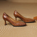 Marisol Leder Pumps mit quadratischer Zehenform