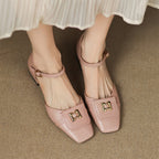 Elvane Schnalle Leder Mary-Janes