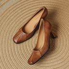 Marisol Leder Pumps mit quadratischer Zehenform