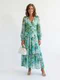 Althea | Langärmliges Blumenkleid Maxi