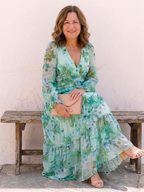 Althea | Langärmliges Blumenkleid Maxi