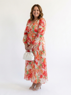 Althea | Langärmliges Blumenkleid Maxi