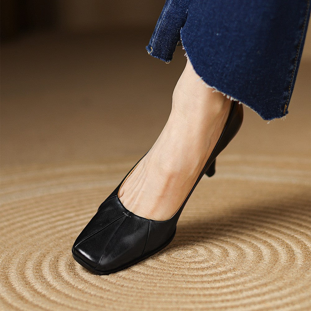 Marisol Leder Pumps mit quadratischer Zehenform