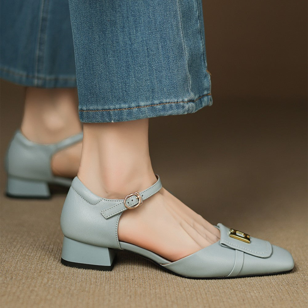 Elvane Schnalle Leder Mary-Janes