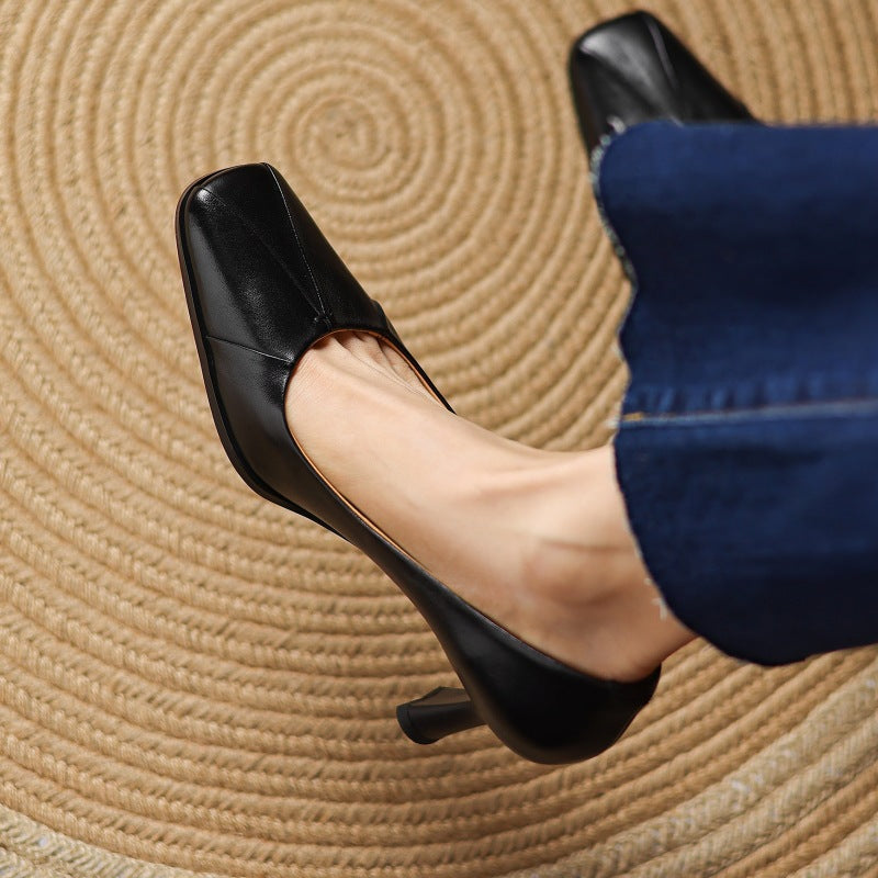 Marisol Leder Pumps mit quadratischer Zehenform